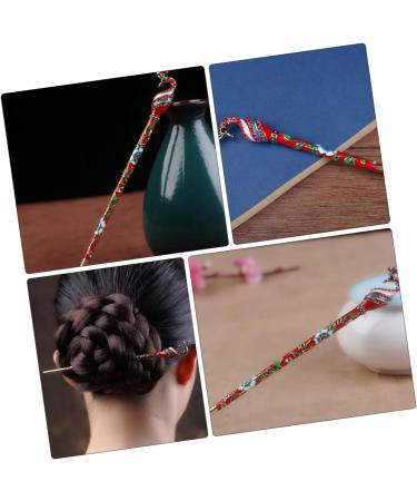 Mikinona 1pc Hanfu Hairpin Hair Stick Decorative Hair Forks Retro Hair Pin Retro Chignon Pin Chinese Chopsticks Hair Accessories Red Chinese Chopsticks for Hair Personality Hair up Alloy - Buy Online on SooperMarket.com