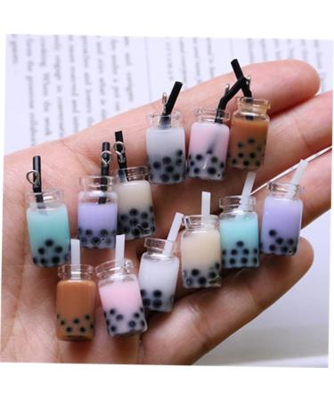 EXCEART Earrings 20pcs Three-Dimensional Pearl Milk Tea Cup Durable Simulated Milk Tea Pendant for Home Earring Earings - Buy Online on SooperMarket.com