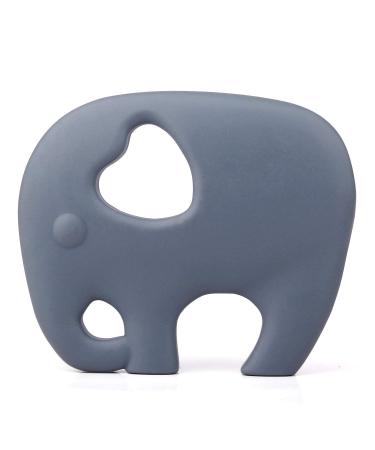 PREMYO Elephant Teething Ring for Babies Cooling - Teething Aid Made of Silicone BPA Free Soft - Relieves Teething Pain - Gray