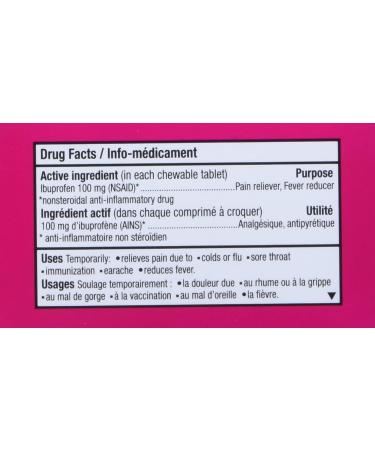 Junior Strength Advil (20 Count Blue Raspberry Flavour) Ibuprofen Chewable Tablets Fever Relief Blue Raspberry 20 Count (Pack of 1) - Buy Online on SooperMarket.com