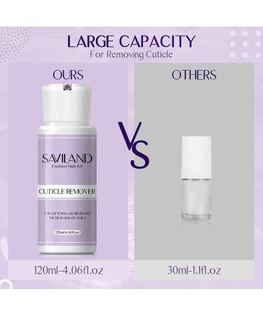 Saviland Cuticle Remover Kit - 120ML Cuticle Cream with Trimmer Nipper & Pusher - Nail Care Tools for Salon & DIY - 4.06 Oz - Buy Online on SooperMarket.com