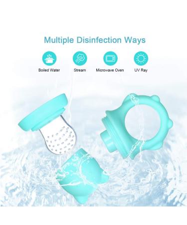 Xiaoxin Baby Food Feeder - Fresh Fruit & Veggie Silicone Nipple Teething Toy for Toddlers - Easy to Clean - Blue - Buy Online on SooperMarket.com