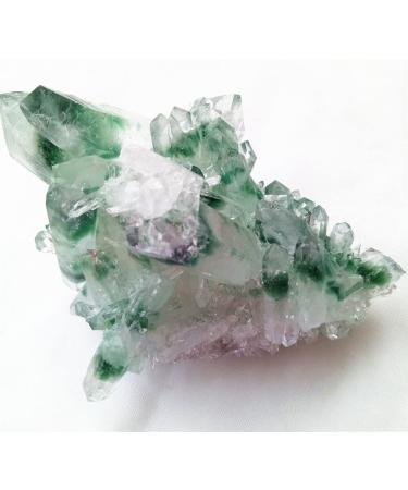 Choice of Gifts 300g Natural Green Ghost Quartz Cluster Crystal Cluster Vibration Stone HOMEZHOU