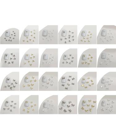 3D Metal Nail Nail Embellishments 20pcs Bowknot Nail Decorations For Individual Styles Nail Embellishments 05 silver - Buy Online on SooperMarket.com