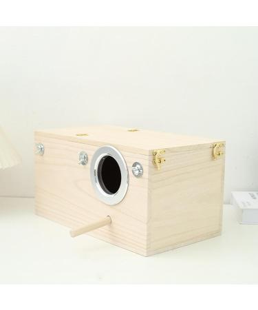 Wooden Parrot Breeding Box | Cockatiel Parakeet Nesting Box | Natural Wood Breeding Cage House for Lovebirds Cockatiel Budgie Conure Finch Parakeet Mating Hatching 1Pc - Buy Online on SooperMarket.com
