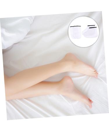 2 Pairs Leather Horn Boots Cloth Gloves Booties Beauty Foot Care Socks soap Paraffin Bath Mitts and Booties Men Home face Polyester Lining White Man Socks - Buy Online on SooperMarket.com