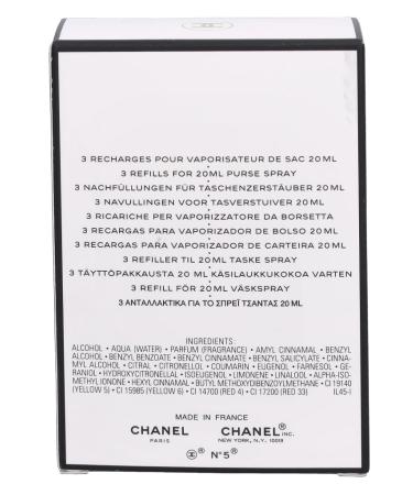 Chanel - No.5 Eau De Toilette Purse Spray Refills 3x20ml/0.7oz 16 Count (Pack of 6422) - Buy Online on SooperMarket.com