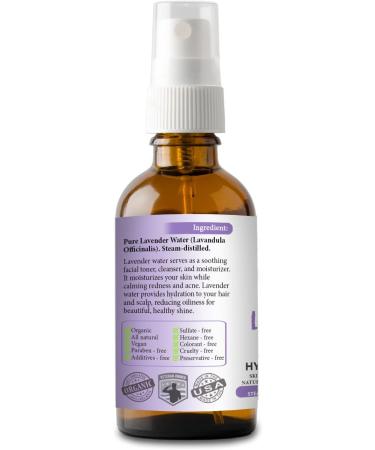 Organic Lavender Hydrosol 4oz - Alcohol-Free Facial Toner & Body Mist by Bella Terra Oils - Buy Online on SooperMarket.com
