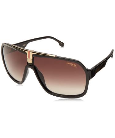 Carrera Men's 1014/S Shield Sunglasses Black/Brown Gradient 64 Millimeters