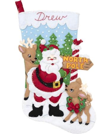 Bucilla Felt Appliqu Christmas Stocking Kit - North Pole Santa - 18 - Shop Now! - Buy Online on SooperMarket.com