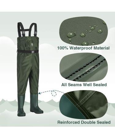 TIDEWE Kids Waterproof Chest Waders with Boot Hanger - Green 6/7 Little Kid - Buy Online on SooperMarket.com