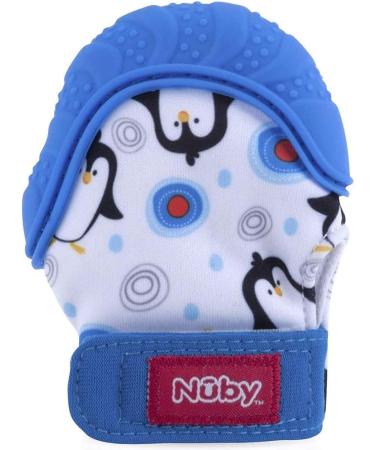 Nuby Soothing Teething Mitten 2 Pack with Hygienic Travel Bag - Blue - Buy Online on SooperMarket.com
