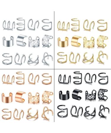 Diarypiece 12 Pcs Retro Advanced Sense Ear Bone Clip Without Pierced Metal Ear Cuff Jewelry Metal alloy - Buy Online on SooperMarket.com