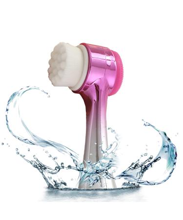 2 in 1 Facial Cleansing Brush Silicone Manual Cleansing Brush Deep Cleansing Skin Keratin Cleaning System Super Soft Massage Pores Suitable for All Types of Skin
