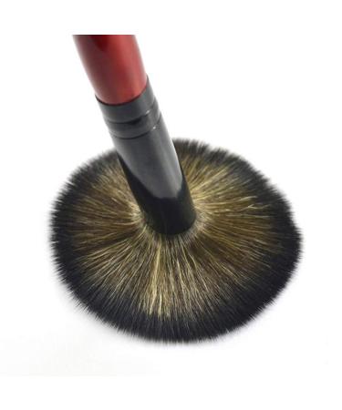 Wine Red Cosmetic Brush Set - Wood Handle Nylon Foundation & Blush Brush for Effortless Makeup Application - Buy Online on SooperMarket.com