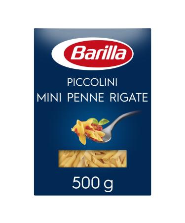Barilla Pasta Piccolini Mini Penne Rigate made from high-quality durum wheat with a cooking time of only 6 minutes 500g 1 500 g (1 pack)