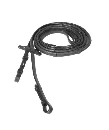 HORZE Soft Grip Rubber Reins - Stoppers Black Horse
