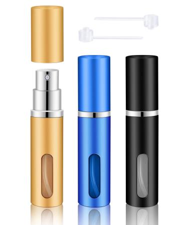 BELEVO Travel Perfume Atomiser Refillable 3 Pcs Perfume Travel Bottle For Toiletries 5 Ml Refillable Perfume Bottle Mini Spray Bottle Suitable For Men And Women Travel Essentials Blue