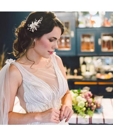 Bride Hair Clip Wedding Hair Clip Flower Wedding Hair Piece for Bride Hair Comb Barrette Bridal Hair Accessories Gold Bride Hair Clip - Buy Online on SooperMarket.com
