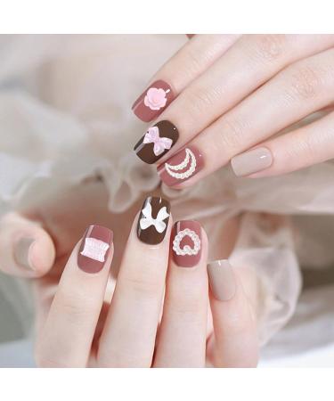 350PCS 3D Nail Charms Mixed Styles Flowers Bow Heart Moon Pearl Charms for Nail Art - B Colorful - Buy Online on SooperMarket.com
