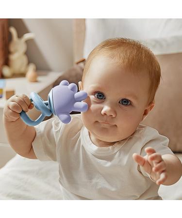BC Babycare Baby Teether Toys - Silicone Teething Toys for Babies 0-6 Months - Finger Shape Infant Teething Pacifier (Blue) - Buy Online on SooperMarket.com