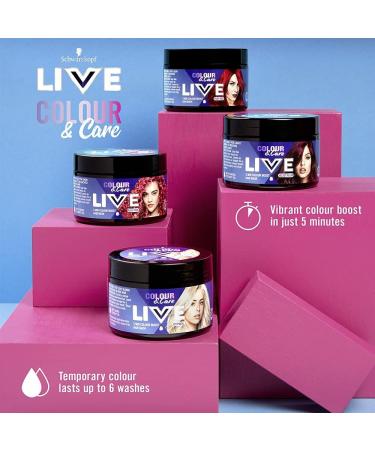 Schwarzkopf LIVE Colour & Care Hair Mask 5 Minute Wash Out Ruby Red Dye 150ml - Lasts up to 6 Washes - Buy Online on SooperMarket.com