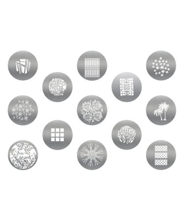 SOONPHO 13pcs Round GOBO Kit II for Optical Snoot Conical Focalize Condenser Spotlight Concentrator,Art Special Effects Shaped Beam Light Photography Accessories (13PCS II) 2