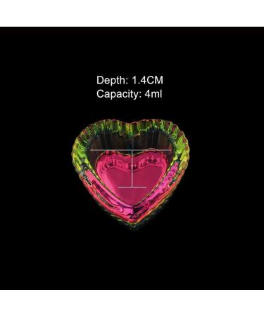 Rainbow Glass Crystal Acrylic Dappen Dish with Lid - Heart Shape | Nail Tool for Acrylic Powder Monomer | HJ-NAPB019-Heart - Buy Online on SooperMarket.com