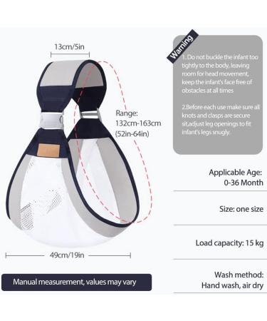 HINATAA Breathable Baby Sling | Adjustable Baby Carrier Wrap | Quick Dry with Thick Shoulder Straps | 0-36 Months Baby | Grey B - Buy Online on SooperMarket.com