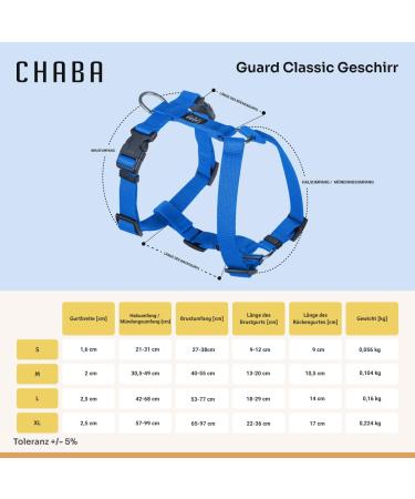 Chaba Guard Dog Harness for Medium Dogs - Adjustable No-Pull Control Harness - Comfortable Lightweight Design for Running - Anti-Choke Step-In Harness in Blue - Buy Online on SooperMarket.com