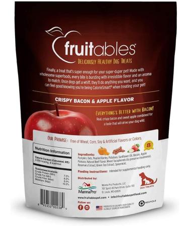 Fruitables Pumpkin & Bacon Apple Dog Treats | Healthy Low-Calorie, Wheat-Free | 7oz Pack - Buy Online on SooperMarket.com