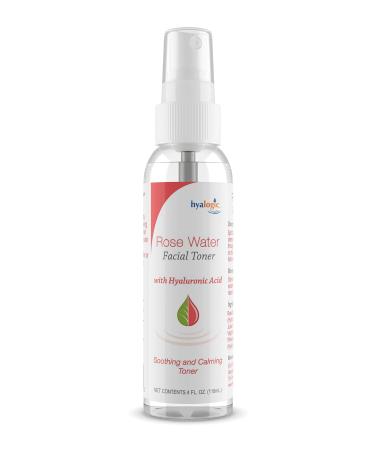 Hyalogic Rose Toner - Alcohol-Free Facial Toner with Hyaluronic Acid & Aloe Vera - Amazing Face Astringent for All Skin Types - Facial Toner to Boost Brightness & Softness (4 fl oz)