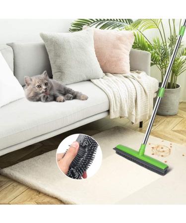 Long Handle Rubber Broom Set for Pet Hair Removal and Cleaning Indoor & Outdoor Spaces - Buy Online on SooperMarket.com