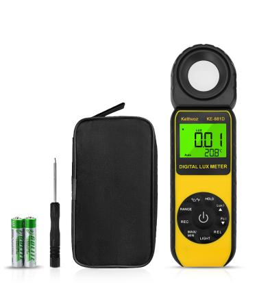 Light Meter Foot Candle Lumen Tester, Kethvoz Digital Luxometro Measure Lighting Luminosity Brightness 0.1400,000 Lux for Photography LED Plant Grow Light Aquarium KE-881D