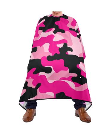 Hair Cutting Cape for Men Pink Camo Barber Cape Adjustable Neck Size Professional Salon Cape