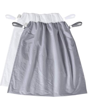 Reusable Diaper Pail Liner 2 Pack for Ubbi Diaper Pail, Waterproof, Larger Capacity and Washable Wet Bag for Cloth Diaper, Laundry, Kitchen Garbage, Grey & White White&Grey
