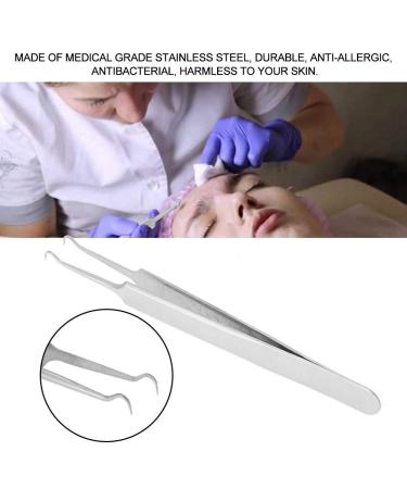 Blackhead Tweezers - Curved Stainless Steel Pimple Extractor & Facial Care Tool for Clear Skin - Buy Online on SooperMarket.com