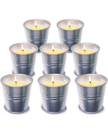 Topsics Citronella candle Outdoor 8 pieces of citronella candles natural soy wax lemon grass fragrance candles citriclla candles for garden terrace picnic camping burning time 80-96 hours