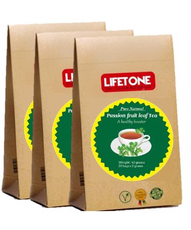 lifetone the tea for better life Passion Fruit Leaf Tea | Healthy Pressure | Deliciously Peace in Mind | Stress Relief Tea (60 Teabags)
