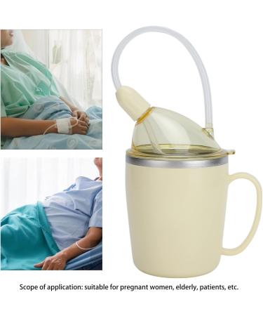 Convalescent Feeding Cup 350ml 304 Stainless Steel Adaptive Drinking Cup with Straw Leakproof Lightweight Bed Sippy Cup Drinking Aids for The Elderly Patient Disabled - Buy Online on SooperMarket.com