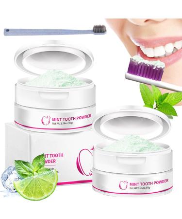 1/2Pcs CrystalClean Smile Powder MediLisk Mint Tooth Powder The New Teeth Whitening Solution Get White Teeth in 7 Days (2PCS)
