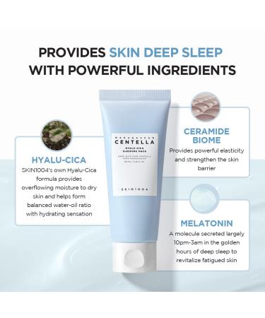 SKIN1004 Hyalu-CICA Sleeping Pack 3.38 fl.oz - Melatonin & Hyaluronic Acid formula for Moisture and Revitalization - 100ml - Buy Online on SooperMarket.com