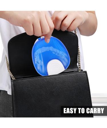 Press-to-Open Retainer Case Portable Denture Box Teeth Retainer Box False Teeth Container for Denture Braces Mouth Guard (Blue) - Buy Online on SooperMarket.com