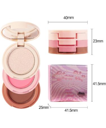 RoseFlower 3-in-1 Highlighting Blush & Contour Palette | Portable Concealer Set for All Skin Types | Makeup Gift for Girls & Women - Buy Online on SooperMarket.com