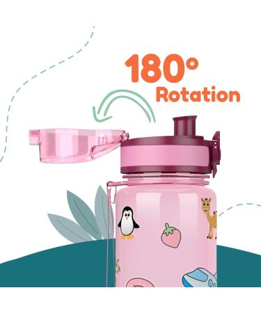 Bumpli 500ml Children's Drinking Bottle - BPA-Free Leak-Proof with Fruit Insert & Free Name Ticker - Perfect for School Kindergarten & Sports (Pink) - Buy Online on SooperMarket.com