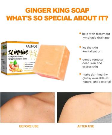 LICHENGTAI Ginger Bar Soap Lymphatic Detox Organic Ginger Bath Soap Natural Organic Ginger Soap Bar for Swelling and Pain Relief Natural Lymphatic Drainage Ginger Soap for All Skin Types - Buy Online on SooperMarket.com