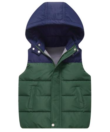 Happy Cherry Boys' Girls' Gilets Kids Waistcoat Toddlers Winter Warm Puffer Vest Jackets Lightweight Water Resistant Hoodie Gilets Windproof Down Vest 3-13 Years 10-11 Years 02-Green