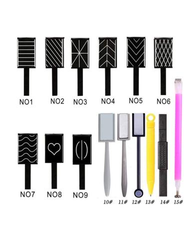 LAEMALLS 15 STK Dual-End Magnet Stick Tool for Cat Eye Gel Polish | 3D DIY Nail Art Tools for Professionals & Beginners - Buy Online on SooperMarket.com