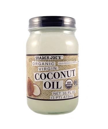 NEW Trader Joes(16 fl oz) Coconut Certified Organic Extra Virgin Coconut Oil by Trader Joes