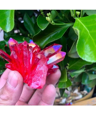 Natural Crystal Rough 1pcs Beautiful Rose Flame Aura Quartz Crystal Cluster Specimen - Buy Online on SooperMarket.com